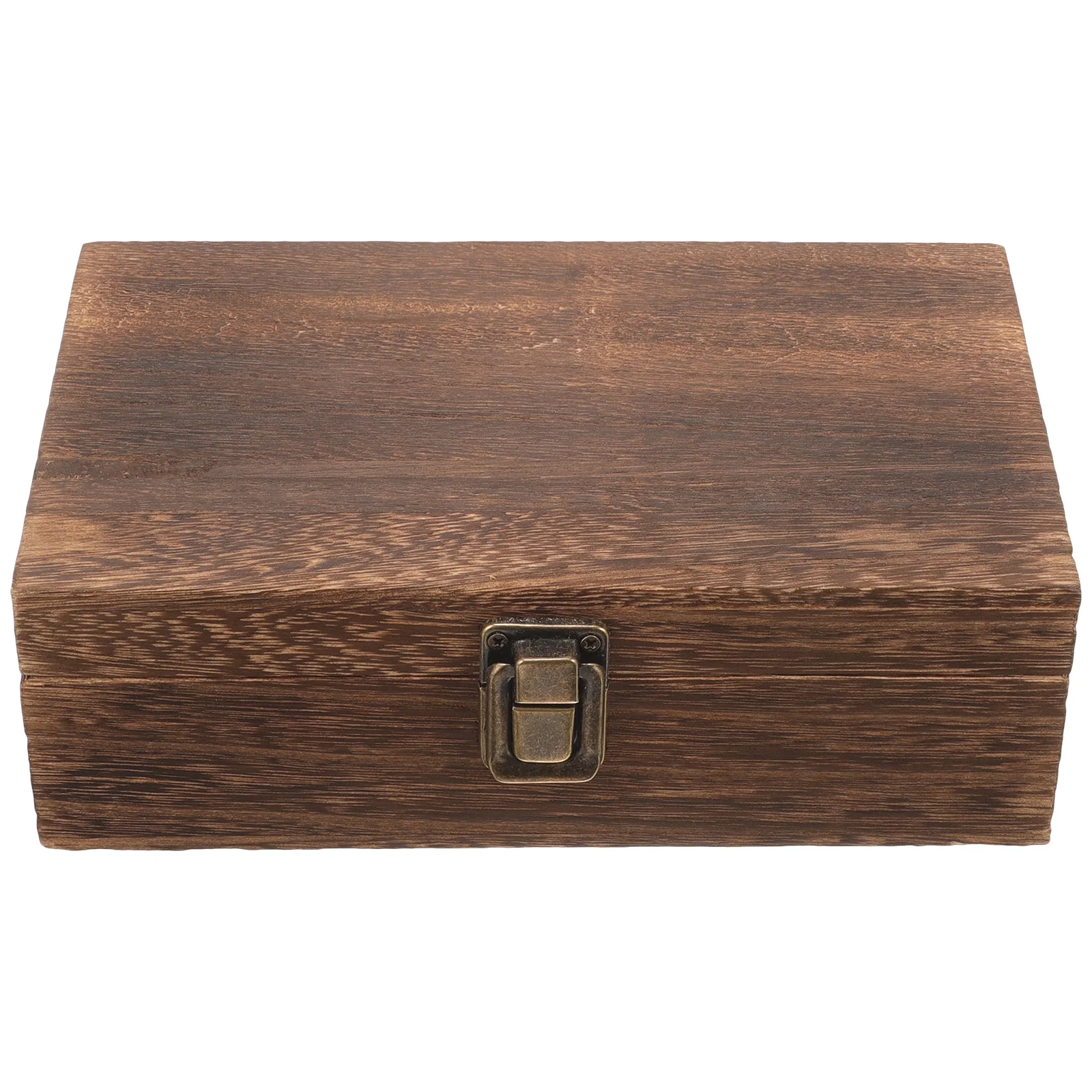 Carbonized Paulownia Wood Stamp Storage Box Compact Lightweight Inkpad Holder Wooden Seal Case Organizer For Calligraphy