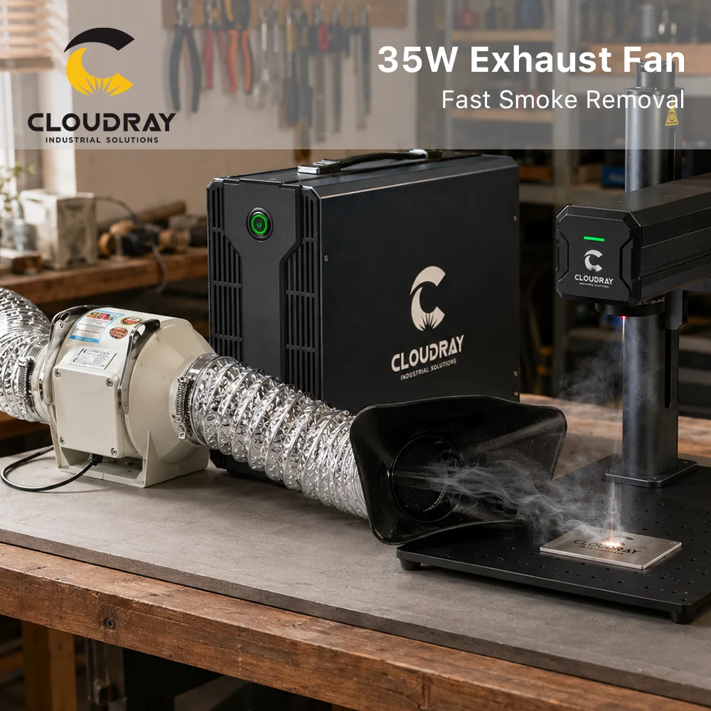 Cloudray Abluftventilator Inline-Kanalventilator Geräuscharmer Luftventilator Mini-Abluftventilator Wandventilator Kanalventilator für Lasermaschinen