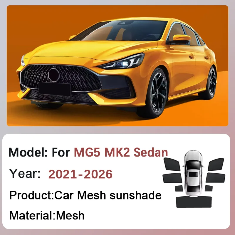 

Sun Visors For MG5 MK2 Sedan 2021-2026 2022 2023 2024 2025 Car Mesh Sunshades Windshield Magnetic Privacy Curtains Accessories