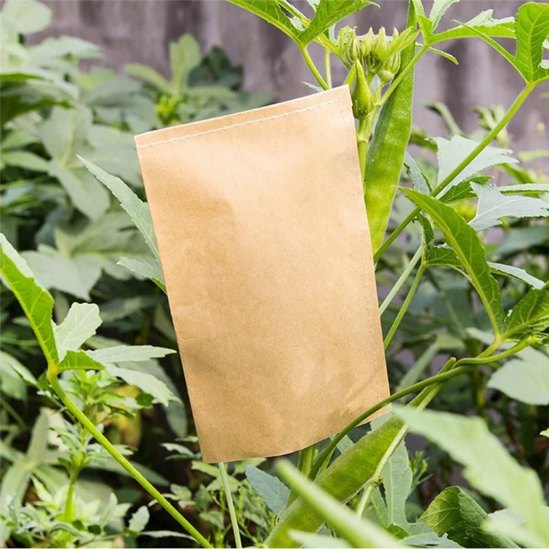 AB33-200Pcs Brown Kraft Seed Bag Breeding Bag Is Used To Store Seeds, Small Parts, Coins, Jewelry, Etc. (About 6X11 Cm)