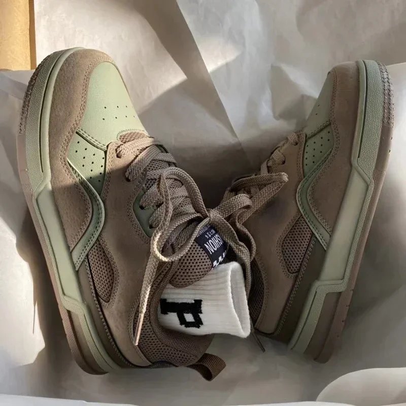 أزياء خمر أحذية رياضية الرجال النمط الأمريكي الشارع الاتجاه زوجين أحذية التزلج تنفس مريحة أحذية مشي غير رسمية