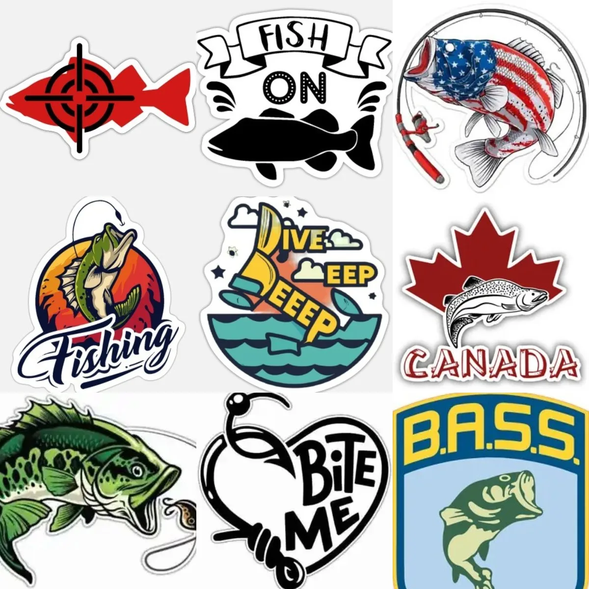 

Bass Perch Fishing Stickers Window Vinyl Laptop Wall Table Off-road Room Car Truck Motorcycle Box Decoration Decal Accessories