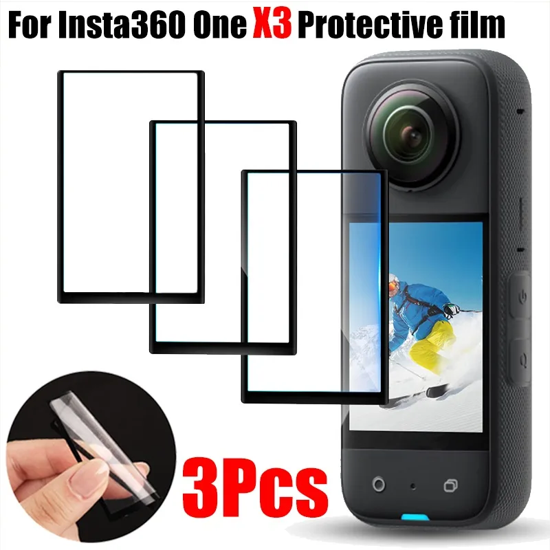 1-3Pcs Tempered Glass Film for Insta 360 X3 HD Clear Screen Protector Anti-Scratch 3D Curved Camera Film Protection Accessories