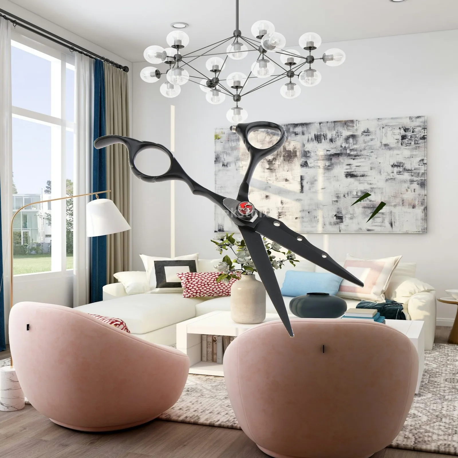 Professional Scissors for Hairdressing Stainless Steel Thinning Shears Smooth Run Barber Supplies for Salon and Home