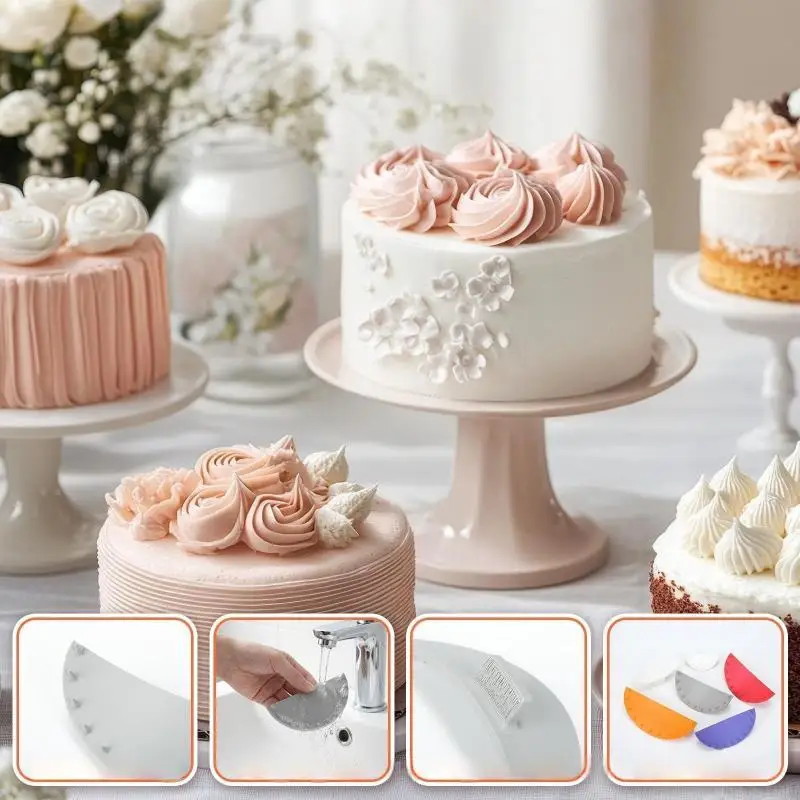 6Pcs Cake Arch Guide Tool Set Reusable Swag Marker Piping Guide Multiple Sizes for Home Pastry Baking Decorating