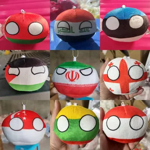 Bola Country Plush Toys para Crianças, Pingente Polandball, Bolas Country, Boneca Recheada República Polonesa, Presentes de Natal, 70 Estilos, 10cm 10 principais vendas miniaturas paises - №8