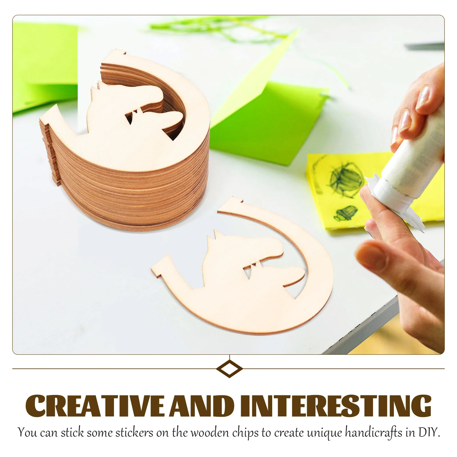 

48Pcs DIY Wooden Hanging Ornaments Horseshoe Shape Unfinished Wood Slices for Kids Painting Home Decor Craft Projects Graffiti