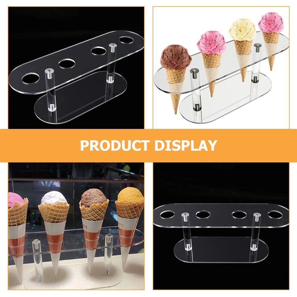 

Ice Cream Cone Stand Transparent Desktop Holder Sushi Serving Rack For Weddings Birthdays Cafes Ice Cream