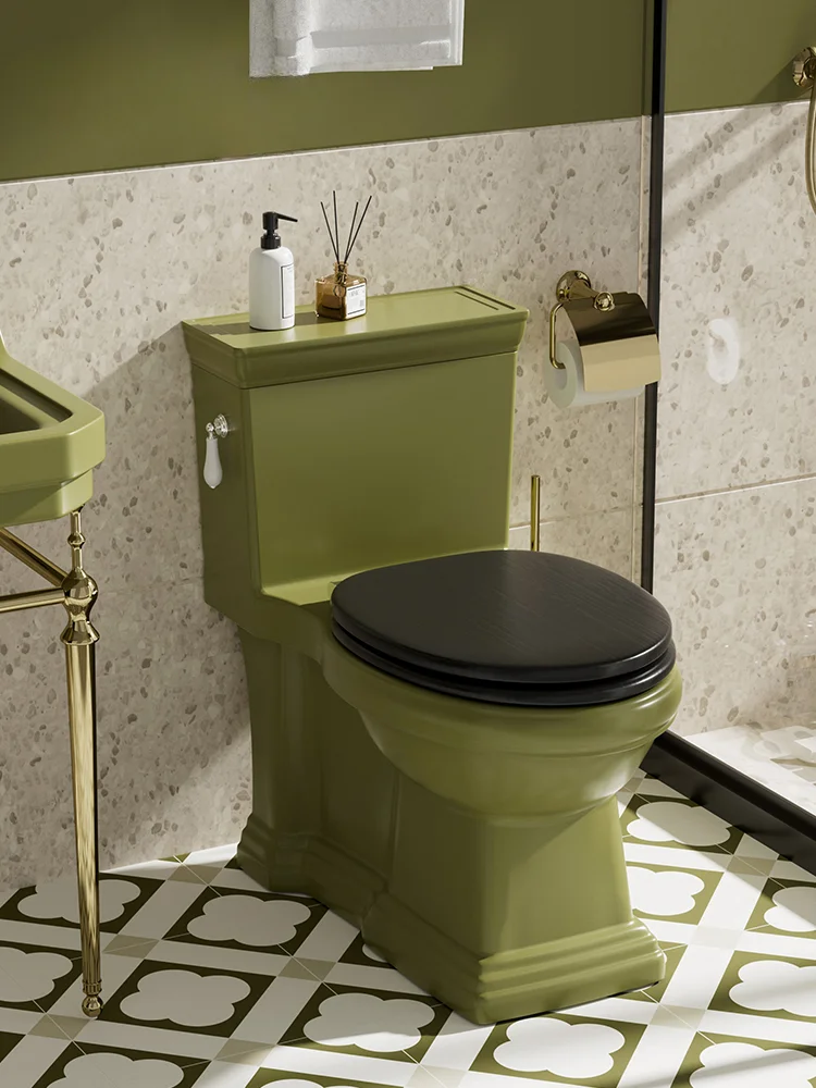 

Grass green retro toilet American toilet siphon toilet personality creative classical