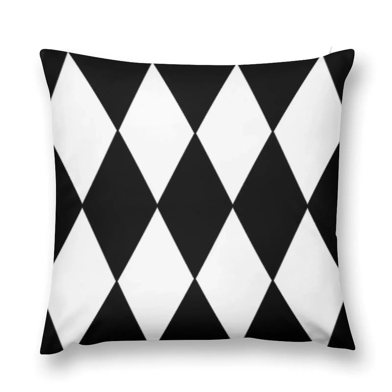 LARGE BLACK AND WHITE HARLEQUIN- DIAMOND- ARGYLE PATTERN DESIGNED FOR HOME DECOR AND CLOTHING Throw Pillow