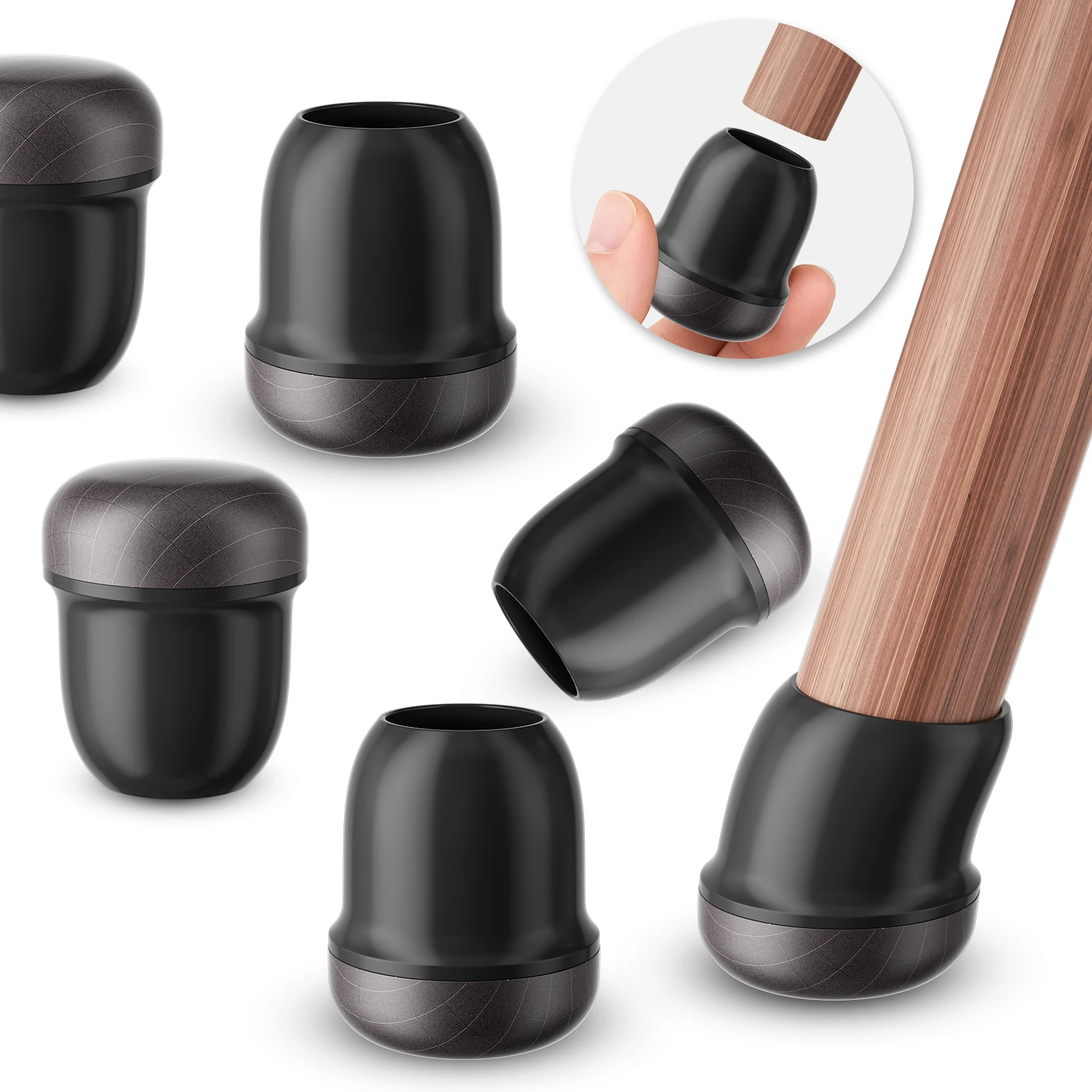 TPE 8PCS/Set Chair Leg Floor Protectors Cover Round felt Diagonal Furniture Foot Cover for Hardwood Floors Reduce Noiser