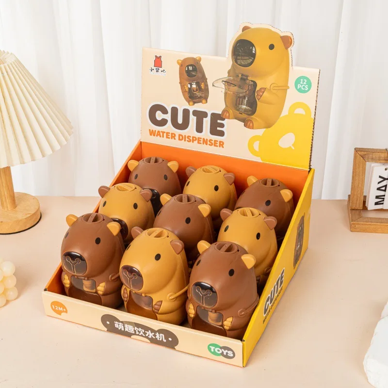 Kids Mini Water Dispenser Toy Cute Water Juice Milk Drinking Fountain Simulation Cartoon Kitchen Toys for Boys Girls Gift