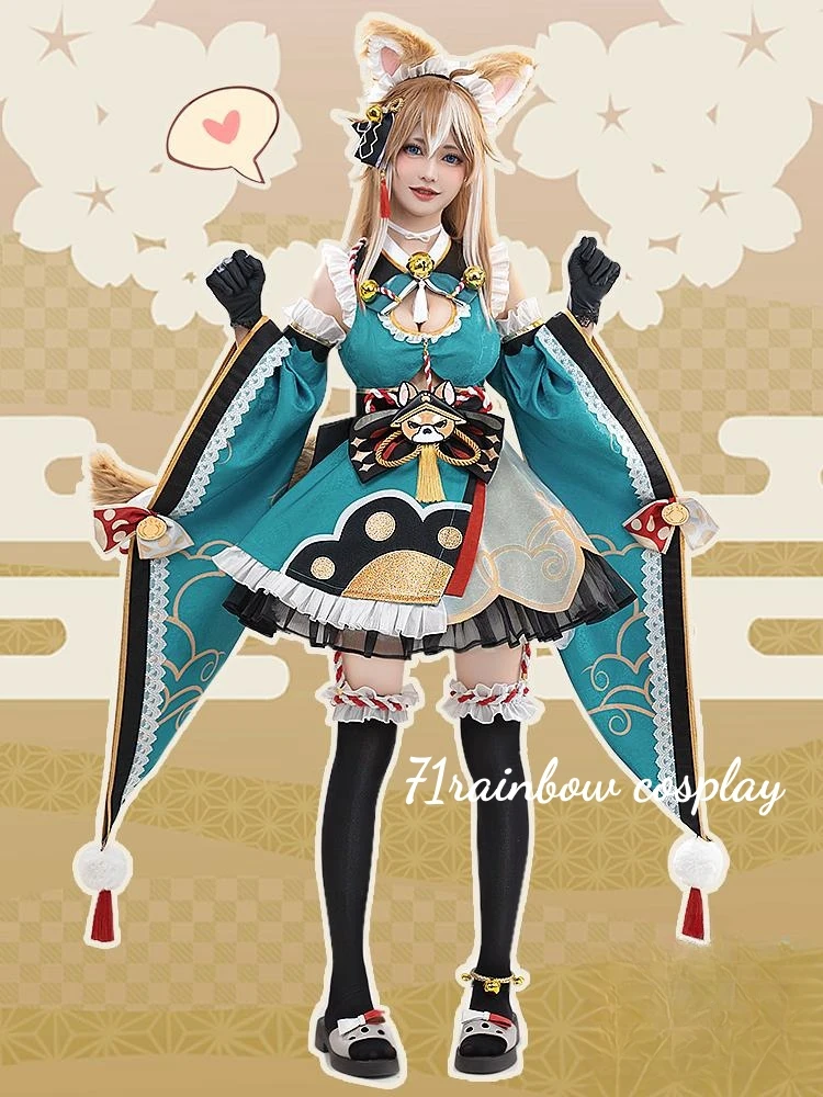 

В наличии, костюм для косплея Gorou Miss Hina, Genshin Impact Gorou, костюм для косплея, Униформа, кимоно, платье, Рождественский костюм для косплея Genshin Impact