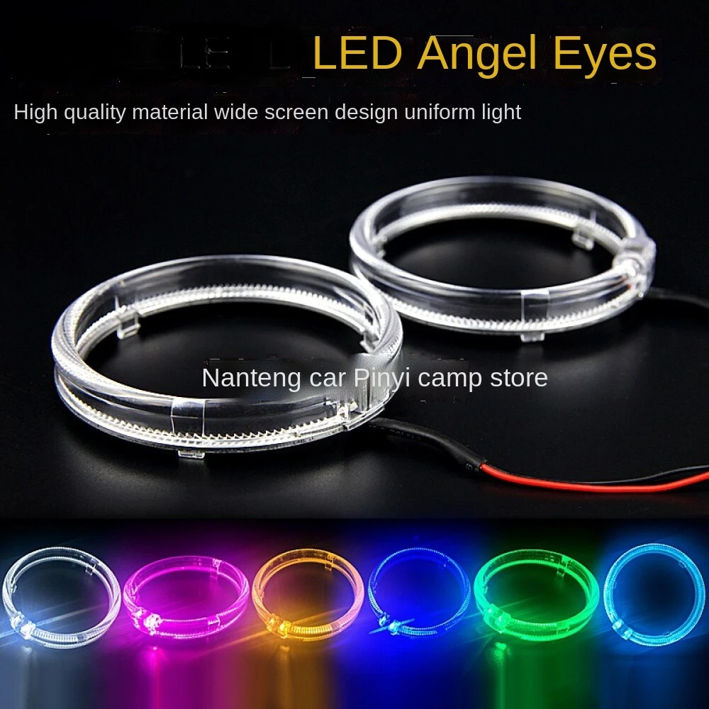 

2Pcs 80mm LED Angle Eye White Blue Red Headlight Bulb Halo Ring DC12V Daytime Running Light LED Angle Eye Car SUV Styling