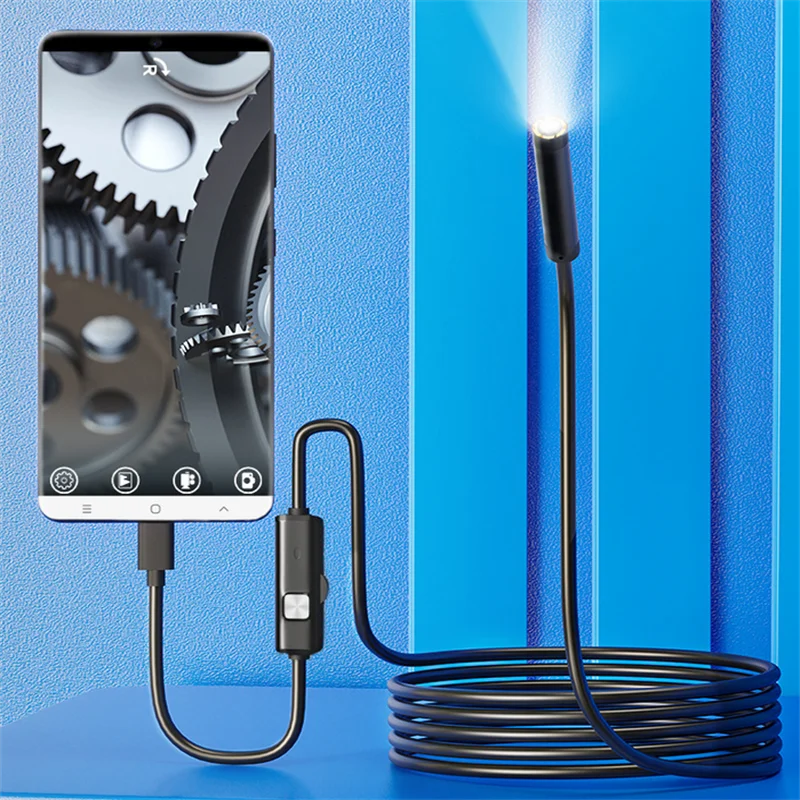 7,0 MM TYPE-C Endoskop Kamera IP67 Wasserdicht 6 LEDs Einstellbare USB Android Flexible Inspektion Endoskop Kameras Für Telefon PC