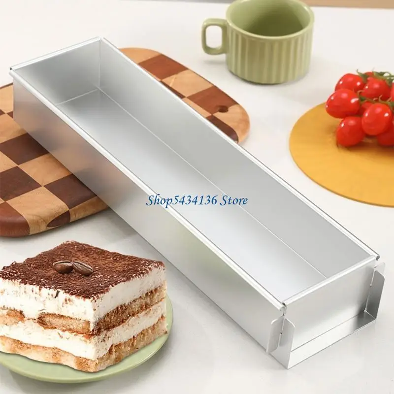 

H7ED Easy to Use Cheese Cakes Baking Tray Convenient Long Cake Baking Molds Elegant Long Box Cheesecakes Crafting Moulds