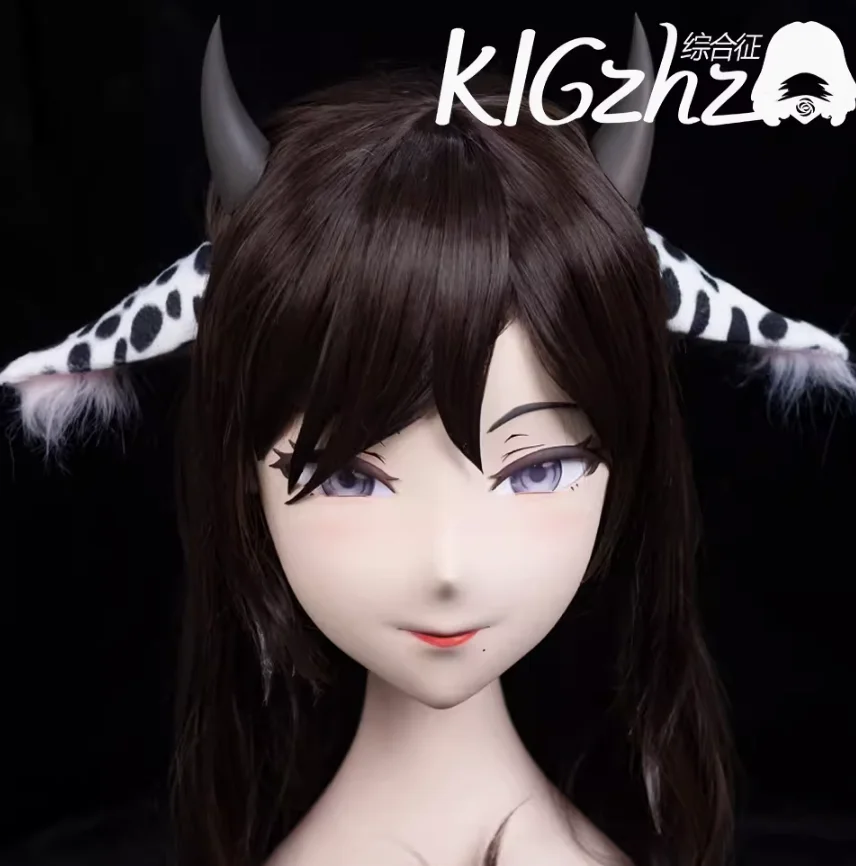 Customize Character Female/Girl Resin Kig Half Head  Anime Cosplay Japanese Anime Kigurumi Mask