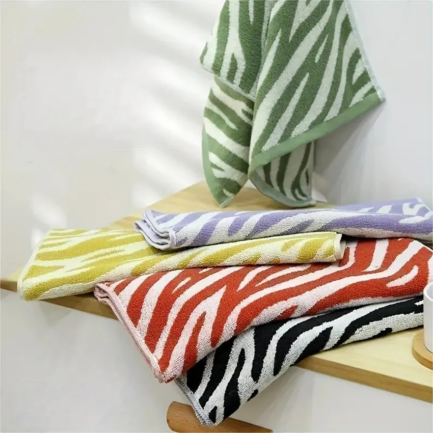 Striped Tiger Pattern Hand Towel Cotton Soft Skin-friendly Face Towel Quick-drying Absorbent Towel For Home Bathroom 29*13in