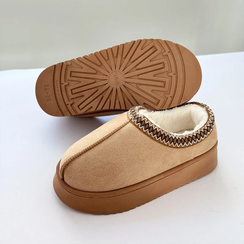 2025 Plattform Flauschige Hausschuhe Frauen/männer Haus Wohnungen Mode Plüsch Winter Schuhe Damen Hause Elegante Casual Schuhe Große größe – Detail 3