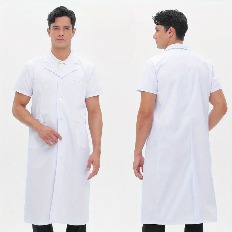 

Long-Sleeve Thick White Lab Coats for Doctors | Summer Physician Workwear