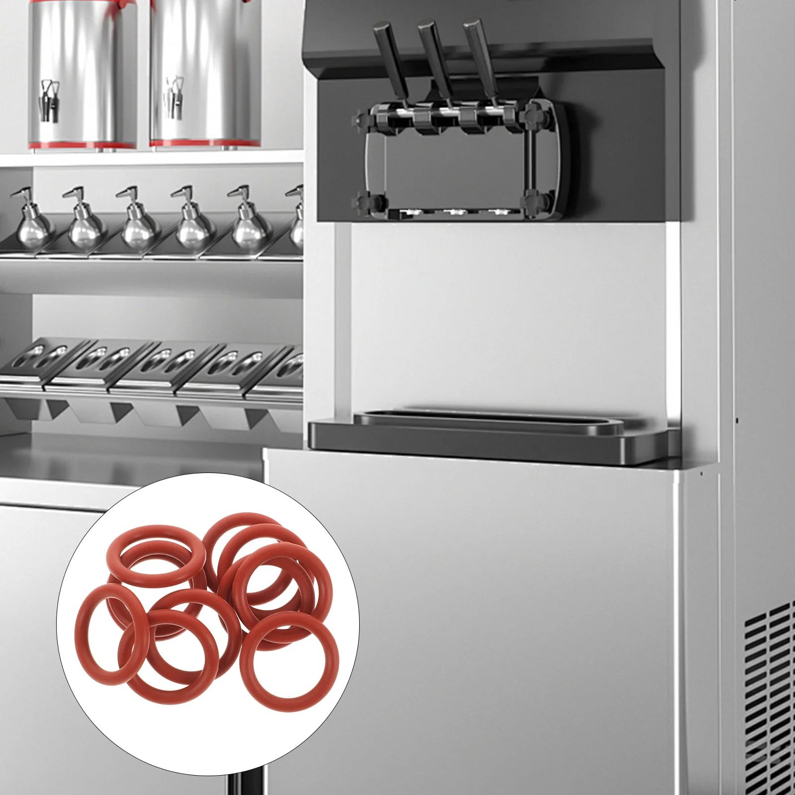 

10Pcs Universal Silicone Sealing Ring Valve Stem for Ice Cream Maker Machine Repair Replacement Accessory Supply