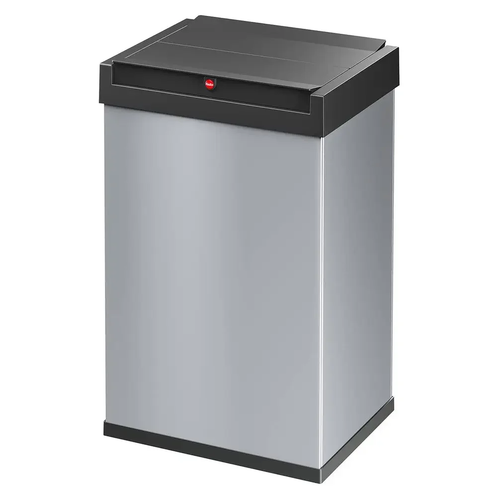 

35L Swing-Top Waste Bin in Silver - Durable Plastic Trash Can for Home or Office Use