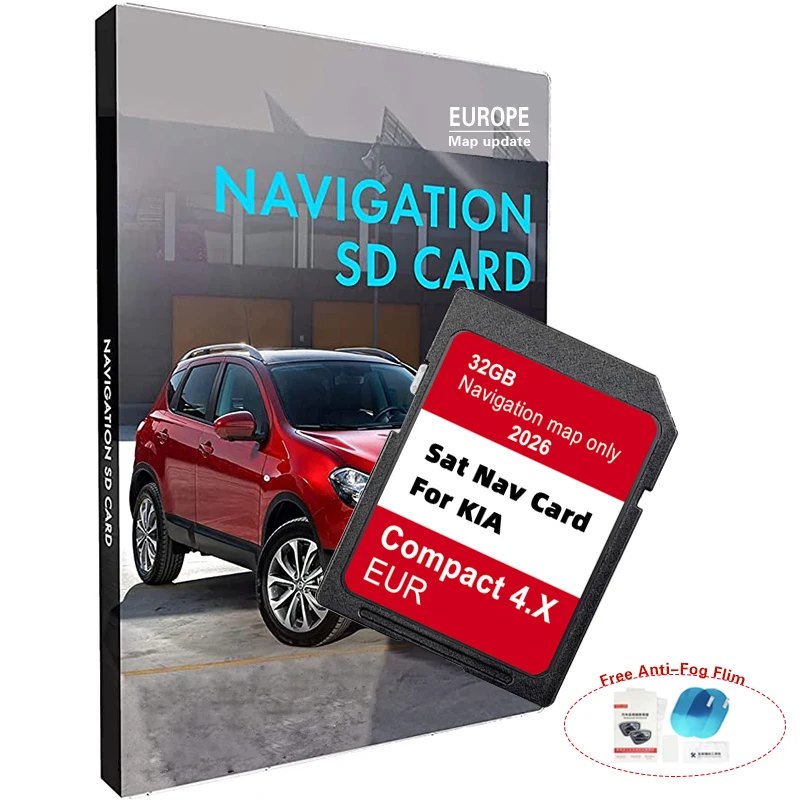 

2026 for KIA Compact 4.X 32GB Soul Sorento Optima Vehicle Navigation GEN4 SD Card Update Europe UK Maps Sat Nav