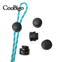 10pcs Plastic Cord Lock Stopper Toggle Clip Lanyard Fastener for Bag Backpack Garment Shoelace Accessories Black Size 15mmx14mm