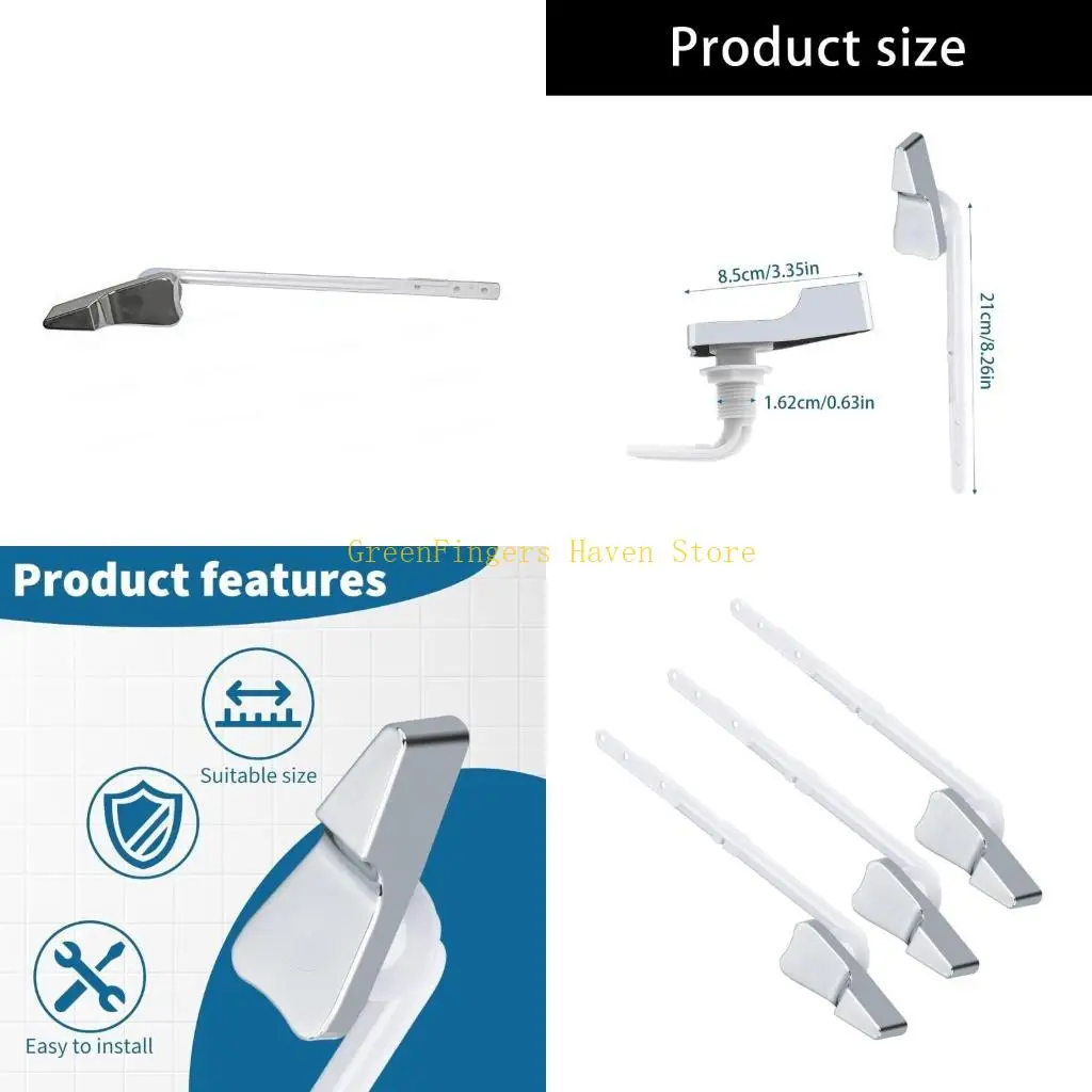 

F68D 3pcs Plastic Bathroom Flush Handles Compatibility Front Mount Plastomer Includes Additional