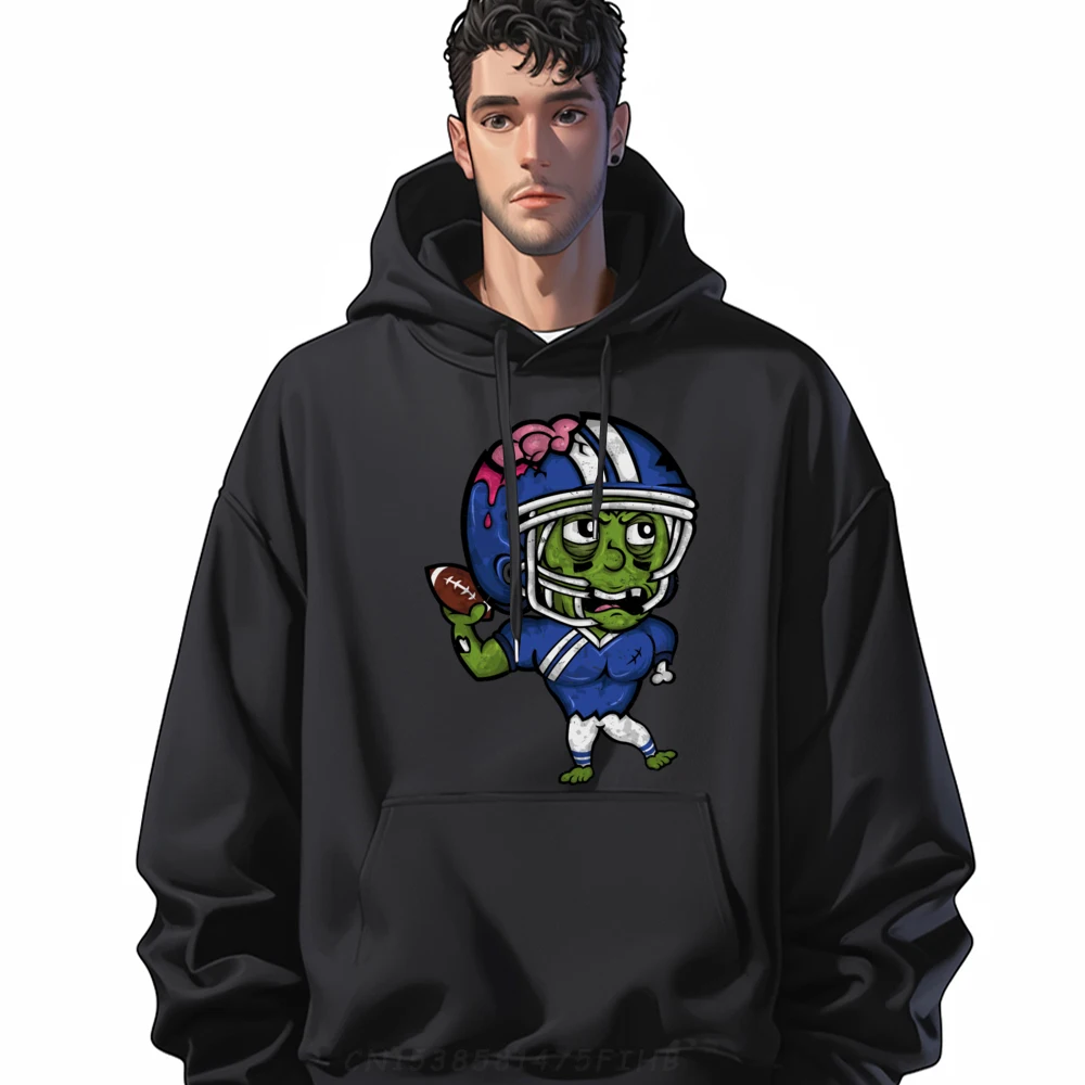 

Football Player Zombie Graphic Funny Halloween Plus Size Men Clothing Mens Gifts Men Christmas Sweater Long Sleeve