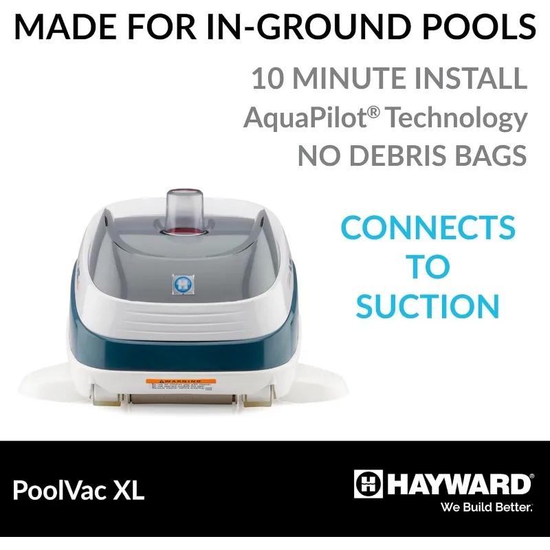 منظف حمام السباحة Hayward W32025ADV PoolVac XL لحمامات السباحة من الفينيل حتى 20 × 40 قدمًا (مكنسة حمام السباحة الأوتوماتيكية)