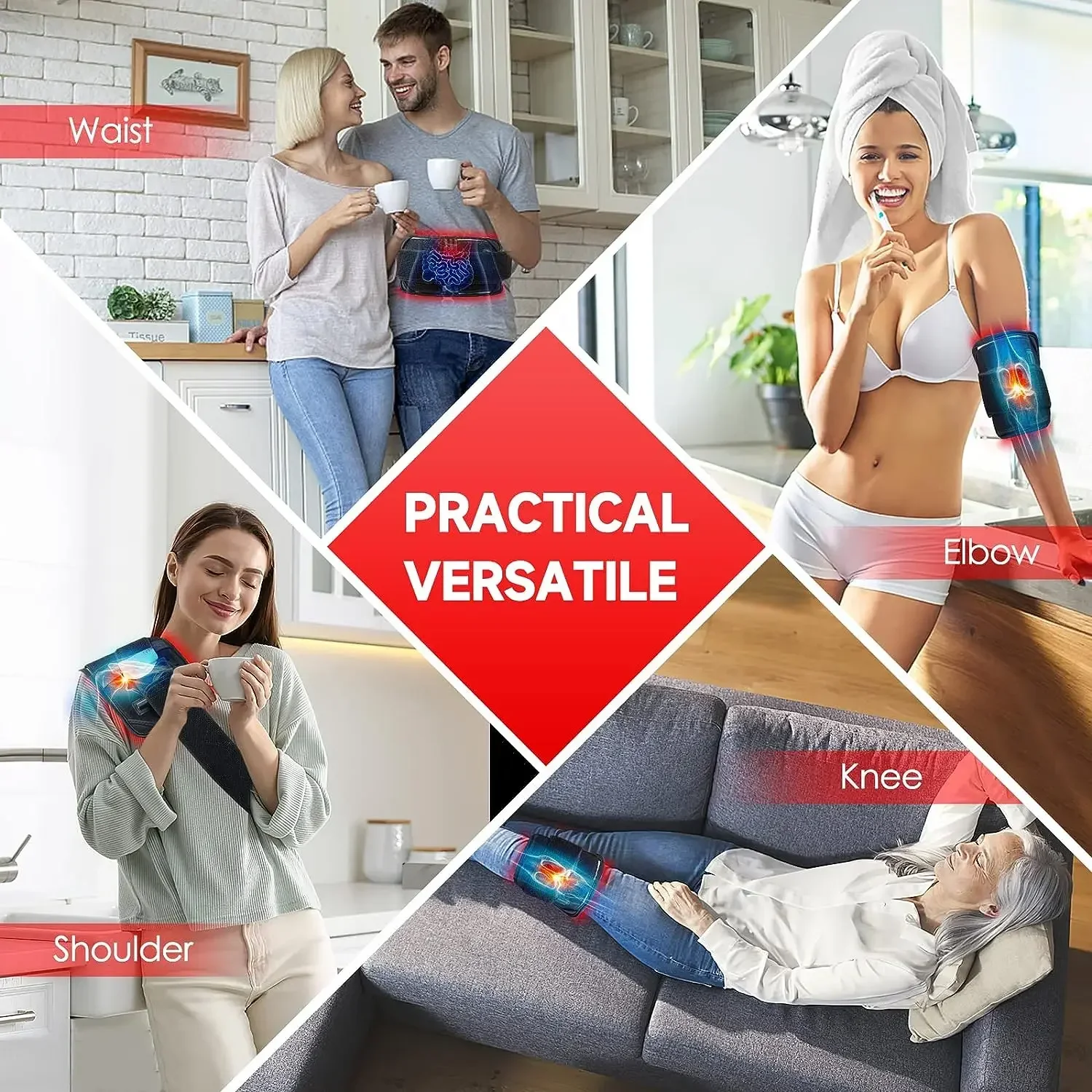 120LED Infrared Light Therapy with Back Movement Muscle Relief and Relaxation Therapy Pad Waist Heating Pad Full Body 850nm660nm