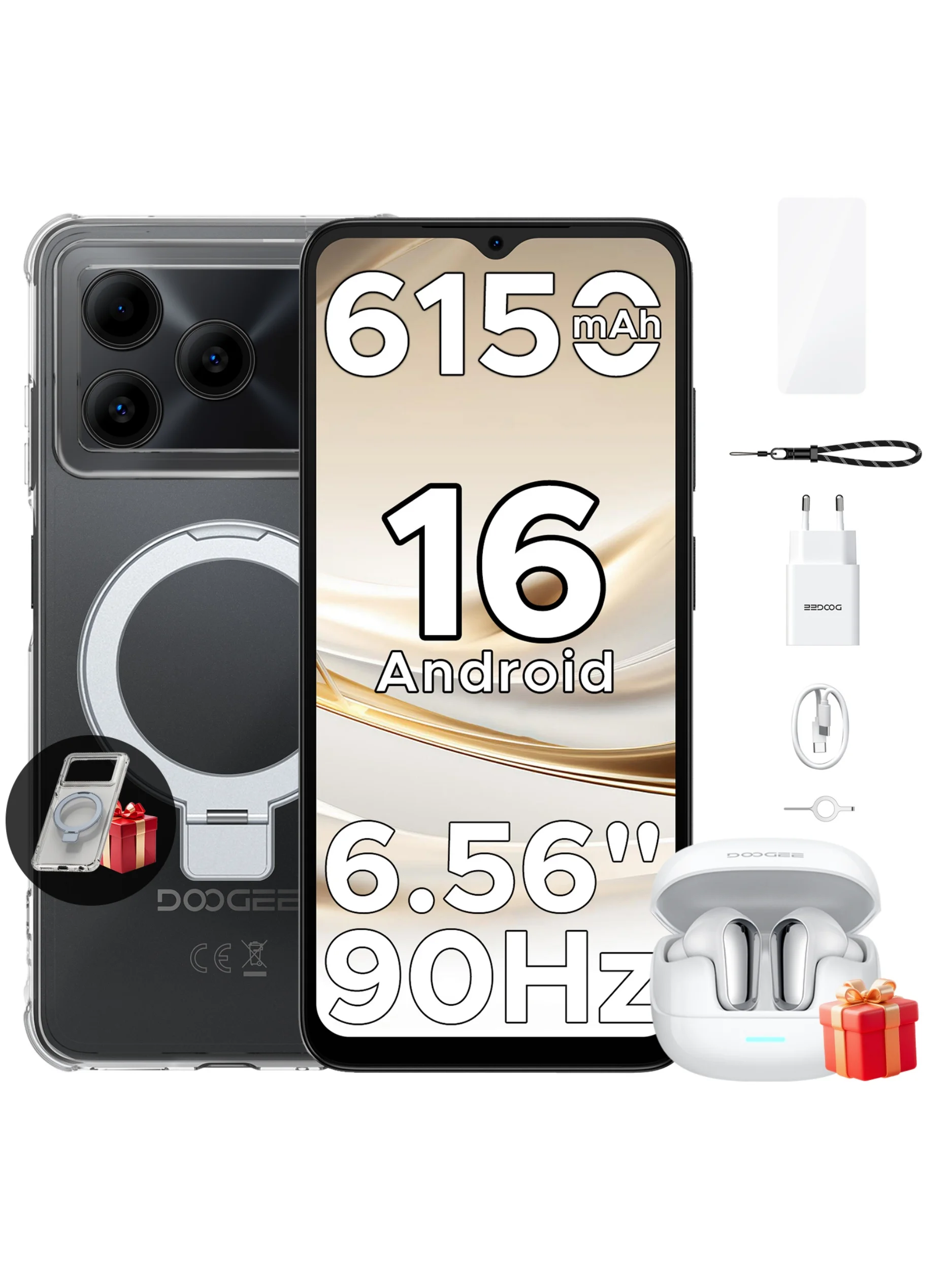 DOOGEE Note 56 Android 16 Smartphone 6150mAh Grote Batterij 6.56" 90Hz Scherm 24GB 64GB 8MP+5MP Gezichtsherkenning Mobiele Telefoon - afbeelding 2
