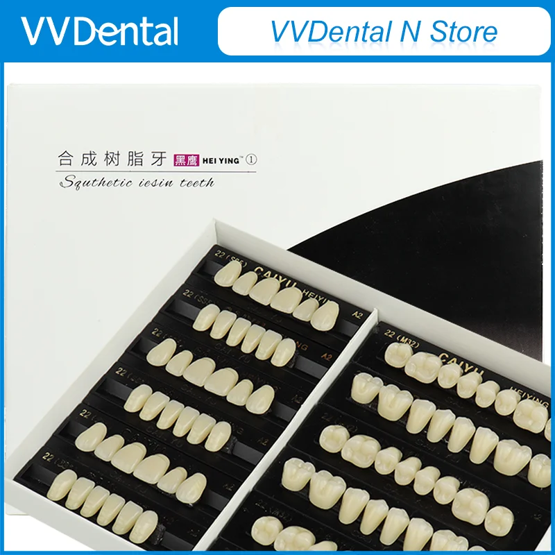 

Зубы из синтетической смолы VVDental Зубные протезы Зубы с полным ртом Акрил A1 A2 A3 2-слойные экономичные зубные стоматологические материалы