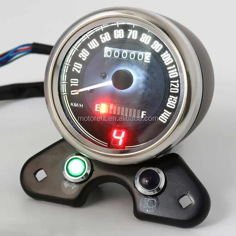 

Motorcycle Odometer Speedometer LCD Digital Gauge W/ Light USB Charger Interface For Honda CG125 Cafe Racer