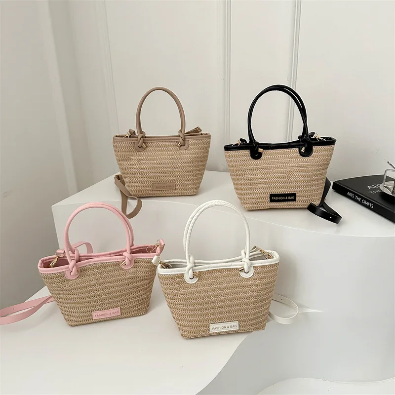 حقائب يد نسائية جديدة على الموضة لعام 2025 تناسب العمل والتنقل عبر الجسم حقيبة منسوجة حقيبة من الخيزران حقيبة دلو