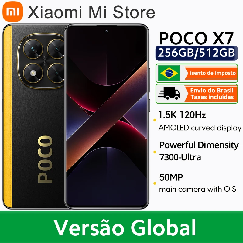 Global Version POCO X7 Smartphone Xiaomi HyperOS 5110mAh 45W 50MP Camera Dimensity 7300-Ultra 6.67