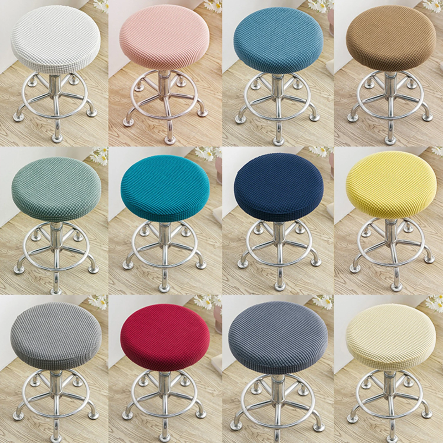 Upgrade your seating with this stylish, durable Elastic Round Chair Cover. Anti-dirty and perfectly tailored, these Stool Covers