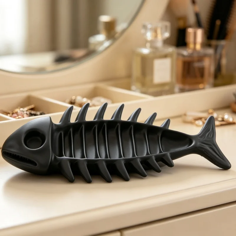 3D Printed Fish Bone Tray,Plastic Unique Skeleton‑Shaped Storage Organizer,Multi‑Purpose Fish‑Skeleton Decorative Dish Jewelry