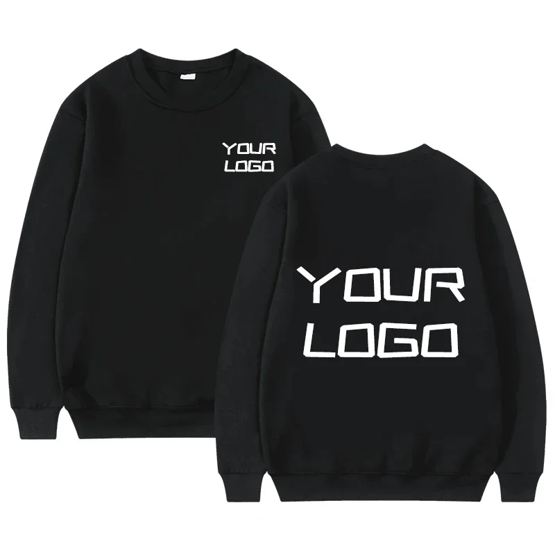 Customizable Brand Logo Autumn and Winter Crew Neck Pullover Unisex Fashion Casual Top Hoodless Sweatshirt Comfortable Sweater