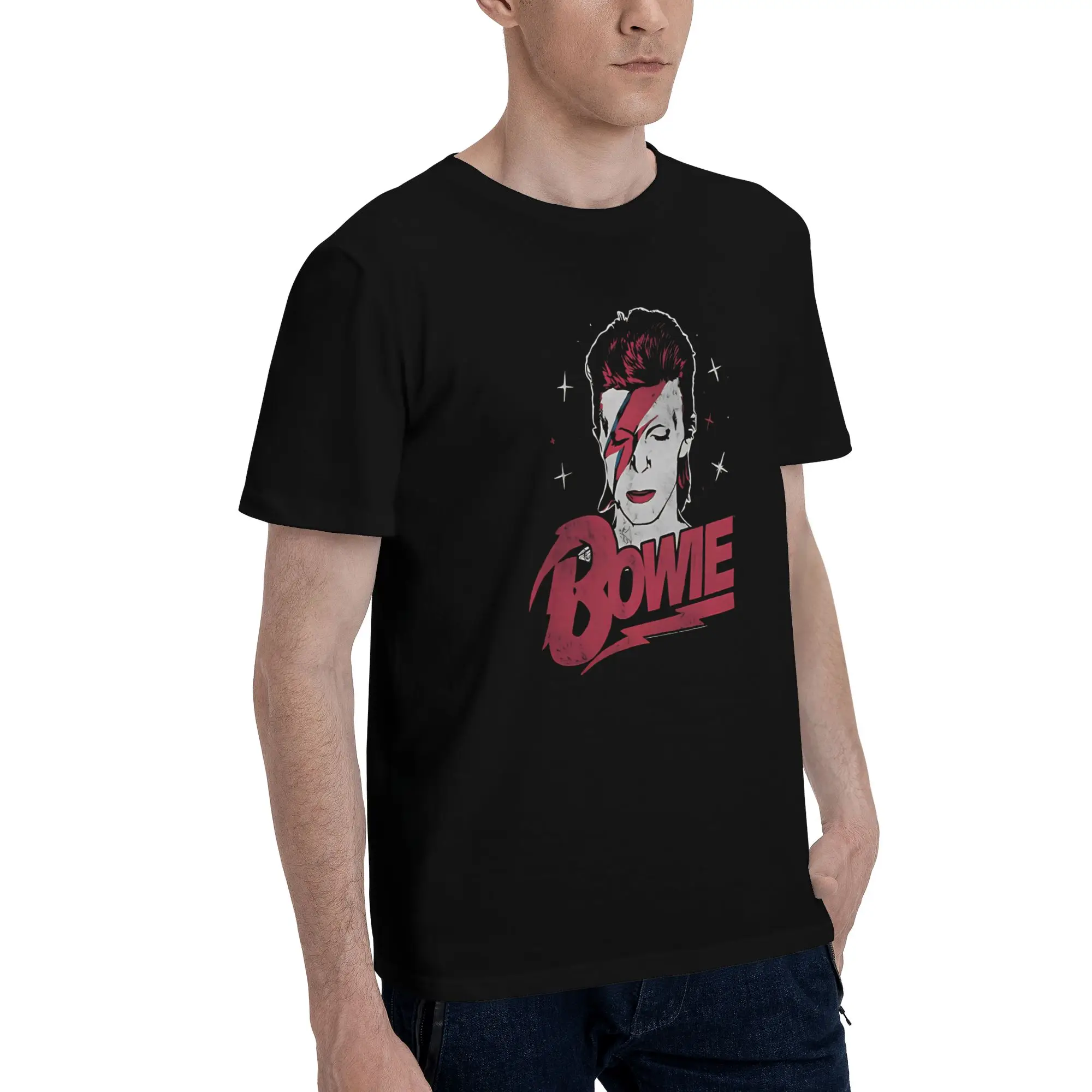 1 Piece Explosion Funny Graphic 100% Cotton T-Shirt Aladdin Sane Tops Tees For Men