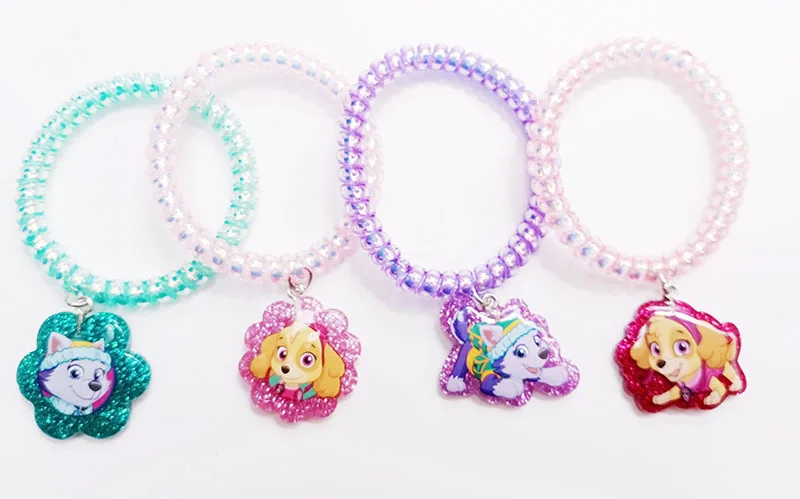 Paw Patrol Kids Bracelet Anime Everest Skye Chase Pendant Accessories Puppy Phone wire hair loop bracelet Festival Gift