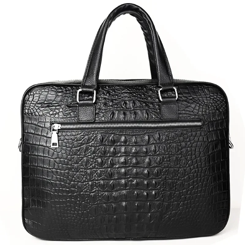 2024 New alligator Laptop Bags Cow Genuine Leather Men's Briefcase Luxury Brand Male Handbags Men Messenger 15 Inch Computer Bag