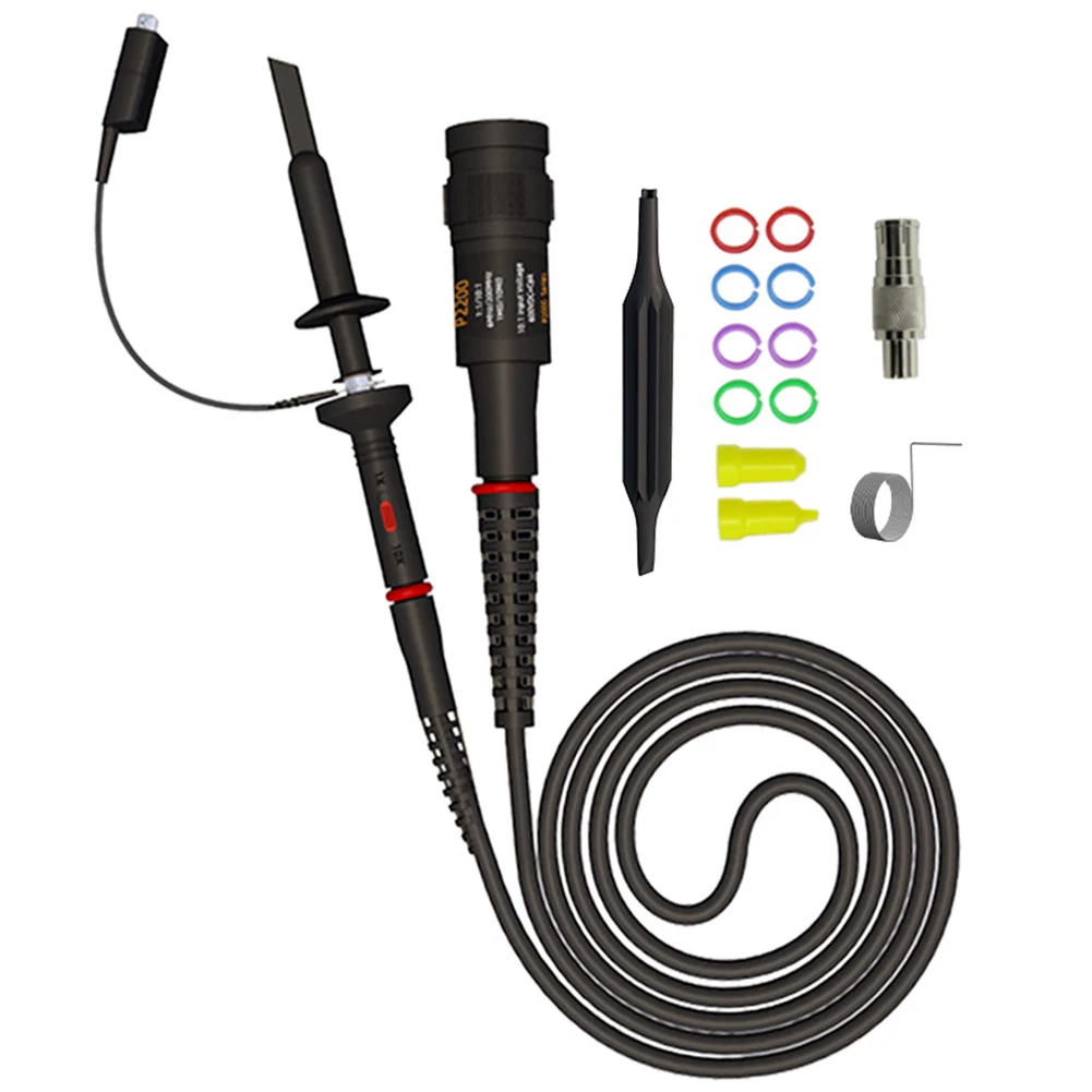 

200MHz Oscilloscope Probe Kit with BNC to Mini Grabber Test Leads for Accurate Signal Reading and Safe Operation