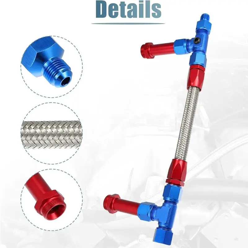 홀리 8AN 듀얼 피드 연료 라인용 4150 카뷰레터 연료 라인 키트 7/8인치 브레이디드 듀얼 인렛 연료 라인 키트-ABQU