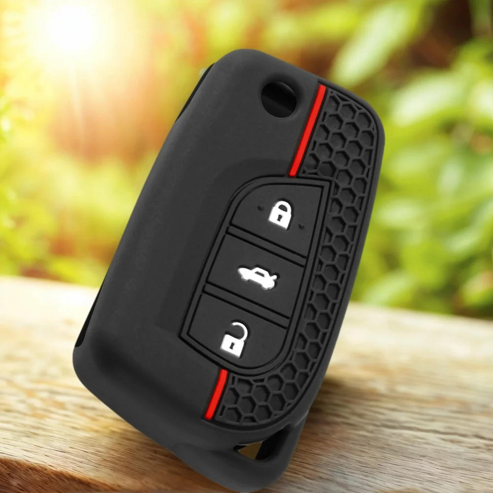 Silicone Car Key Case Set for Toyota Corolla Auris Reiz Avensis Verso Yaris Aygo Rav4 Scion TC IM Rubber Remote Cover Protector