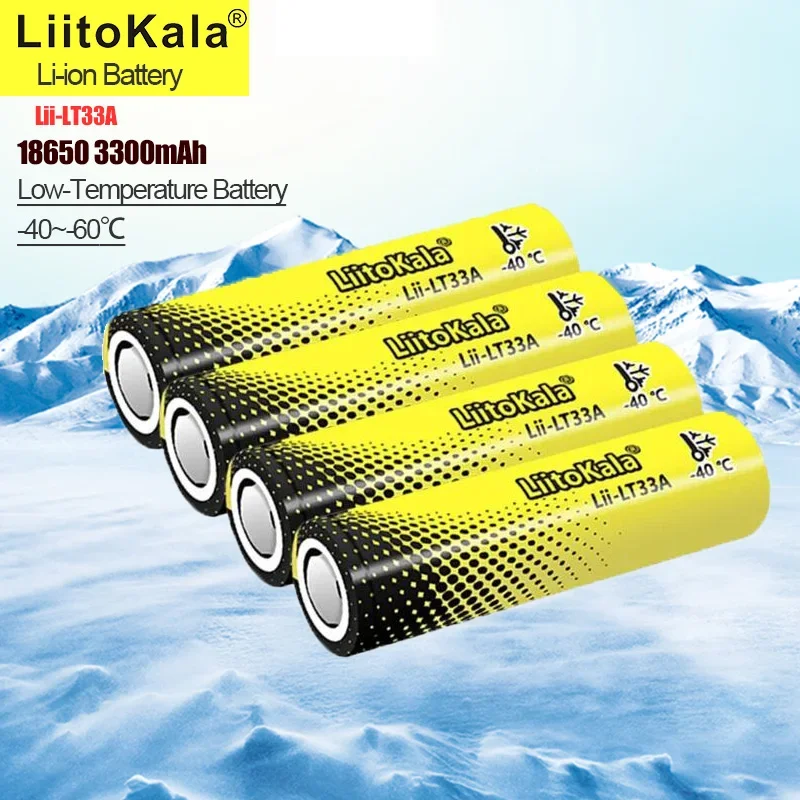 1-20PCS LiitoKala Lii-LT33A 18650 3300mah 3.7V Rechargeable Battery for -40° Low-temperature battery