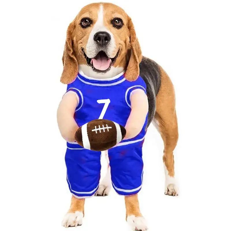 Dog Basketball Costume With Ball Holding Ball Dog Basketball Jersey Funny Adjustable Straps Pet Sports Jersey For Small Medium