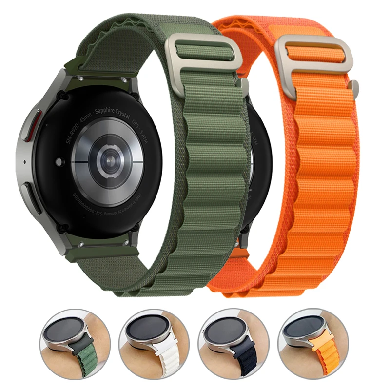 Alpine Loop Strap For Samsung Galaxy Watch 5 Pro 45mm/4 Classic/42/46mm/3 41mm/Active/2 22mm 20mm Nylon Watch 4/5 44mm 40mm Band