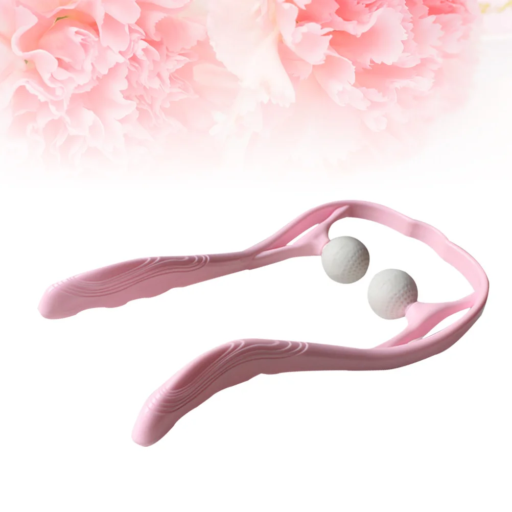 مدلك عنق الرحم دليل متعدد الوظائف تدليك الرقبة الكرة الوردي تصميم مريح آمن مريح الاسترخاء العضلات مكتب المنزل #5